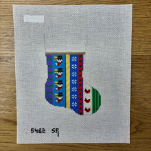  Snowman, Vertical Stripe, Mini Stocking