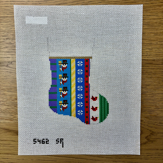 Snowman, Vertical Stripe, Mini Stocking