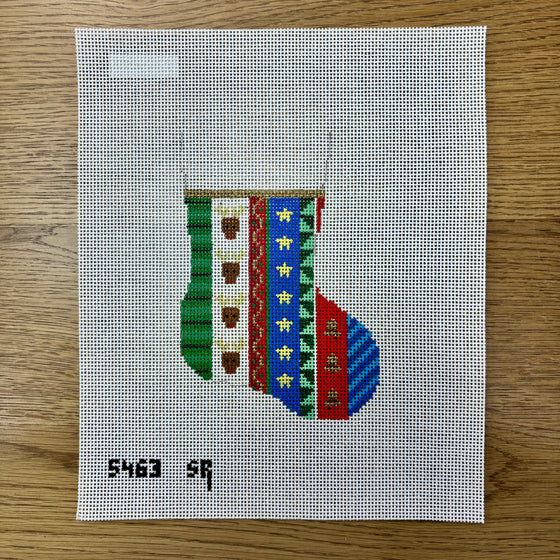 Reindeer, Vertical Stripe, Mini Stocking