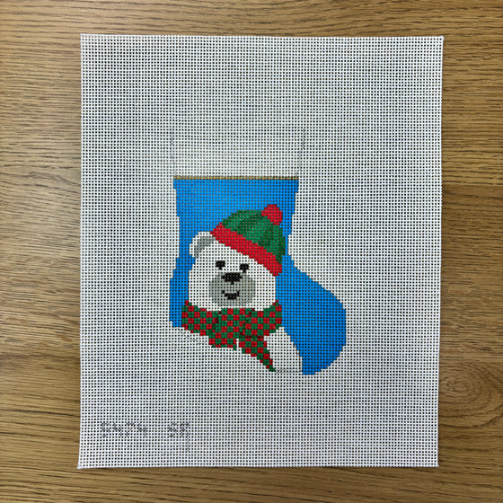 Scarf Polar Bear, Mini Stocking