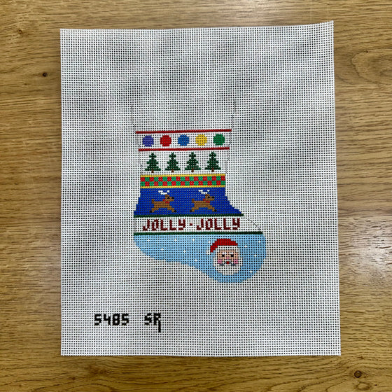 Tree, Reindeer, Santa Stripe - Mini Stocking