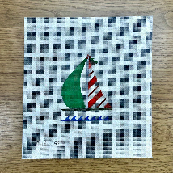 Candy Cane Sailboat, Ornament