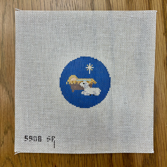 Creche With Lamb, 2.5" Round