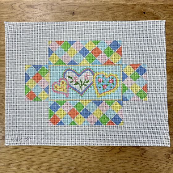 Flowers and Heart Patches, Brick Cover - 13 mesh