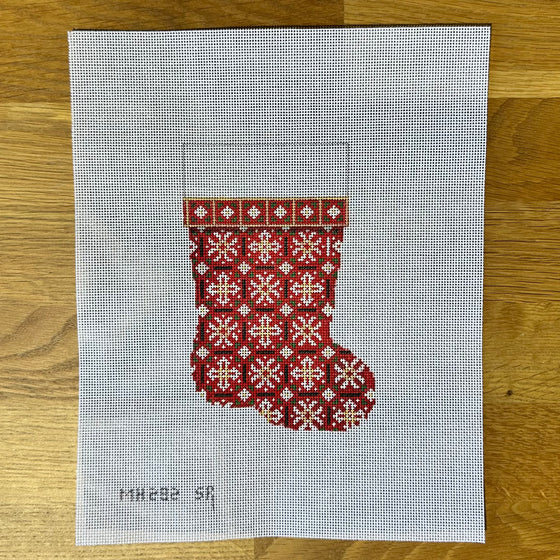 Snowflakes, Red, Mini Boot - 18 mesh