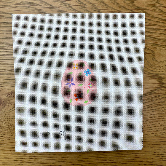 Pink Floral, Small Egg - 18 mesh