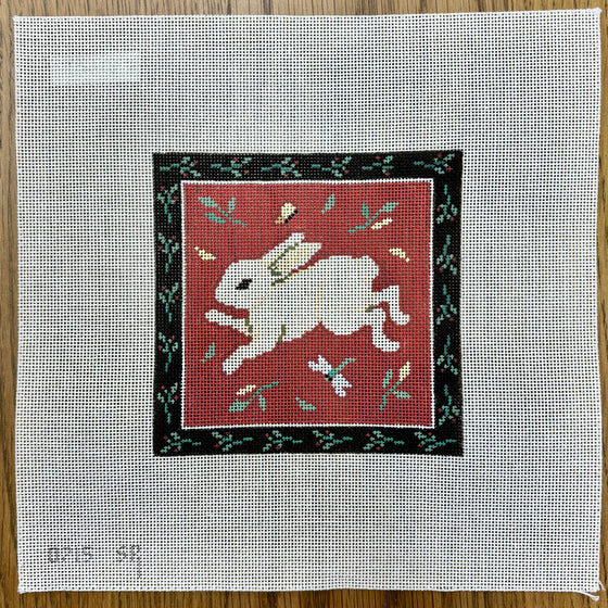 Folk Art Rabbit, 5" Square - 18 mesh