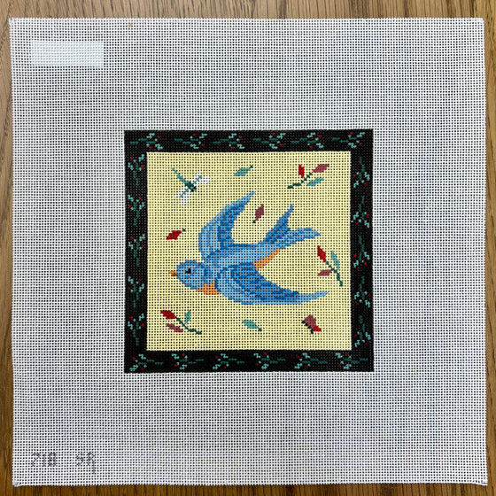 Folk Art Bird, 5" Square - 18 mesh