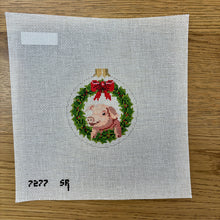  Christmas Pig, 3.25" Round - 18 mesh