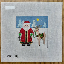  Santa With Reindeer, 5" Square - 18 mesh