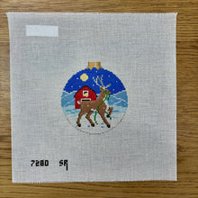  Reindeer and Barn, 3.25" Round