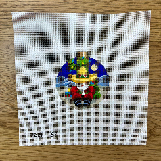 Santa Resting on Cactus, 3.25" Round