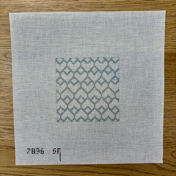 Heart Trellis - Grey, 3" x 3"