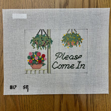  Hanging Baskets, "Please Come In", Sign - 13 mesh