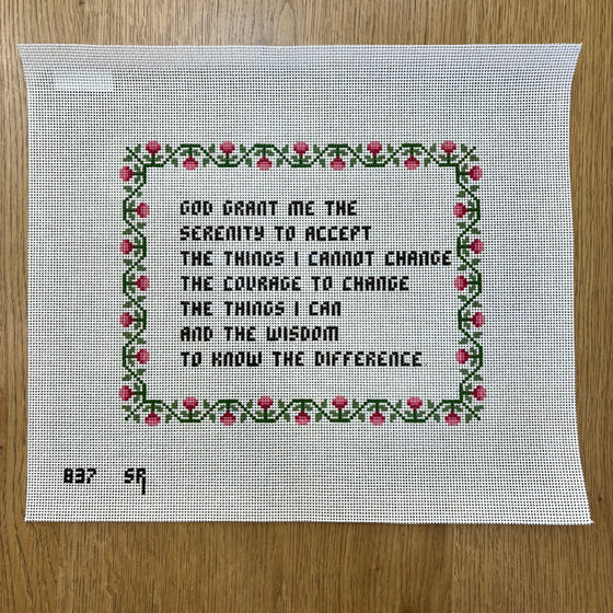 Serenity Prayer, Floral, Sign - 13 mesh