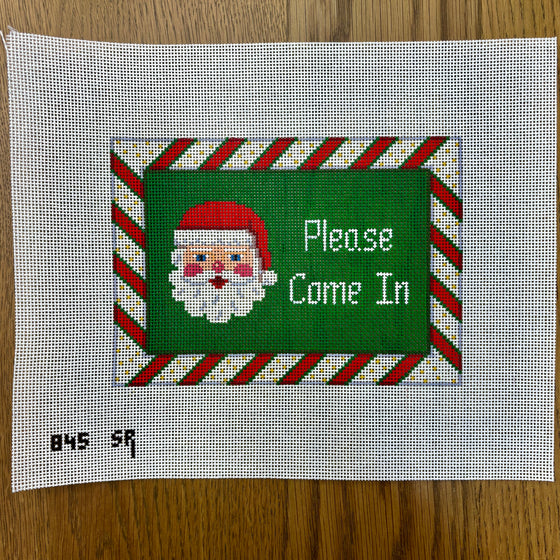 Santa Face, "Please Come In", Sign - 13 mesh