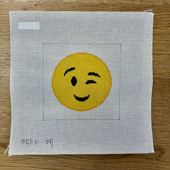 Winking Emoji, 6" Square - 13 mesh