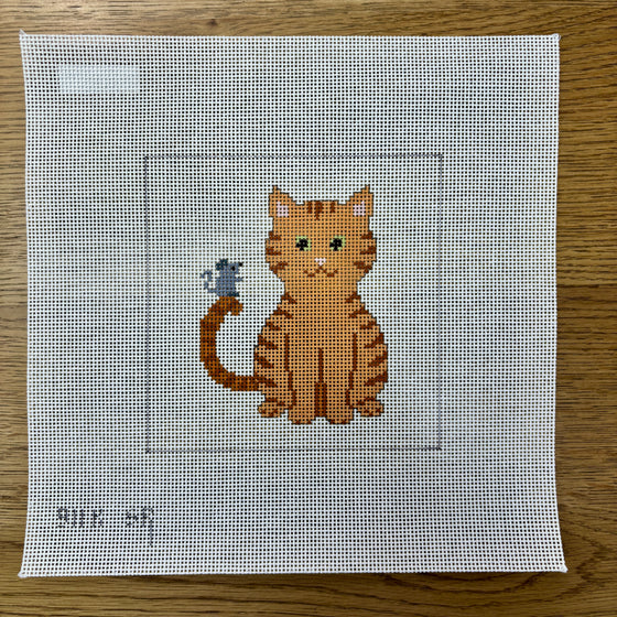 Kitty and Mouse, 6" Square - 13 mesh
