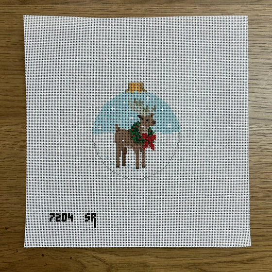 Reindeer In Wreath, 3.25" Round