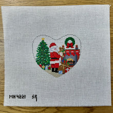  Santa with Teddy, Heart, Ornament