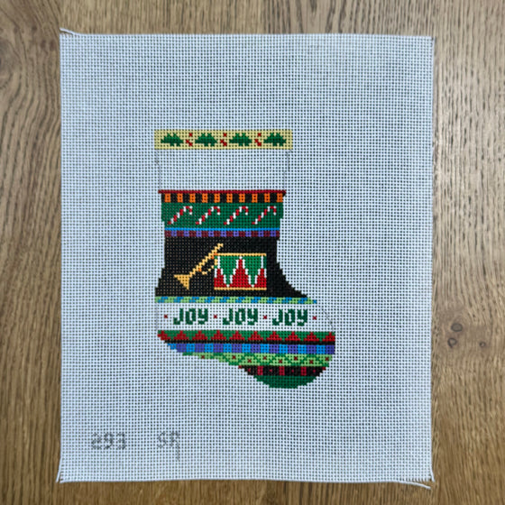 Bold Stripe Drum and Horn, Mini Stocking