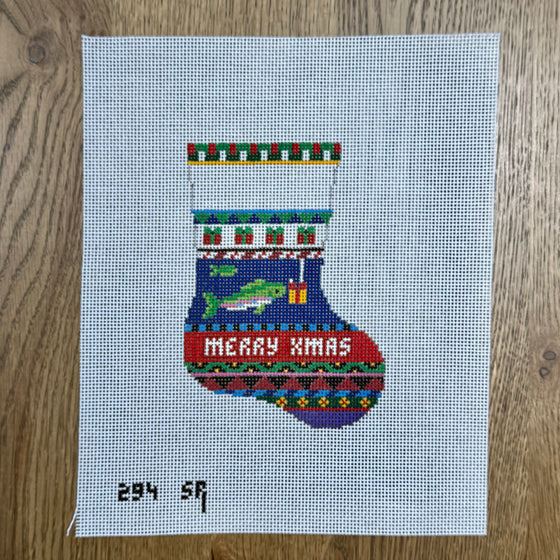 Bold Stripe Fish Present, Mini Stocking