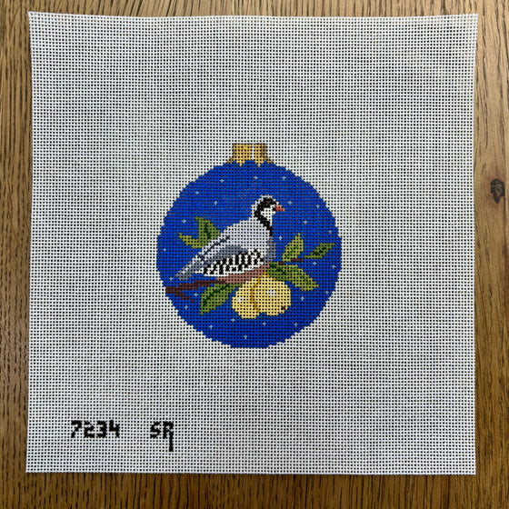 Partridge in a Pear Tree Blue, 3.25" Round