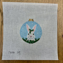  White Rabbit In Holly, 3.25" Round