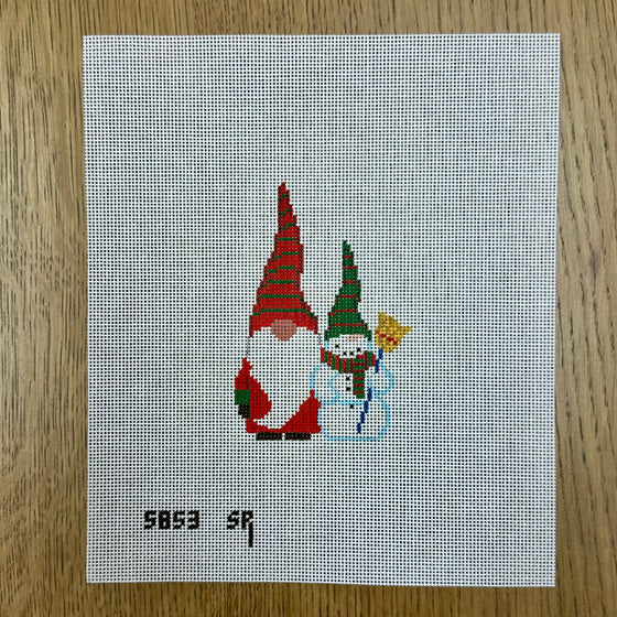 Gnome with Snowman, Ornament