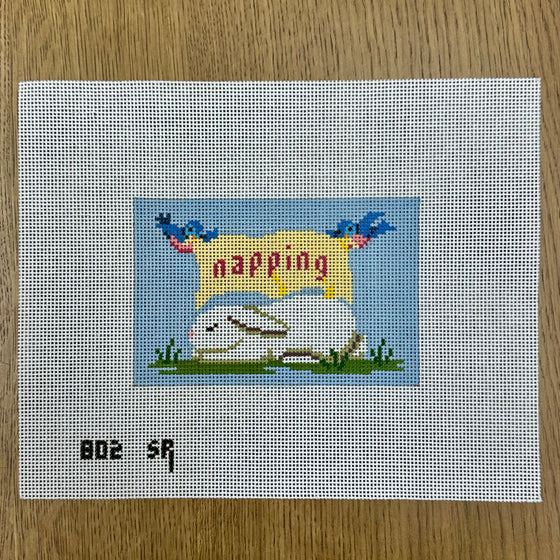 "Napping"  Sleeping Bunny, Sign - 13 mesh
