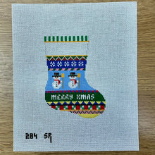  Bold Stripe Snowman, Mini Stocking