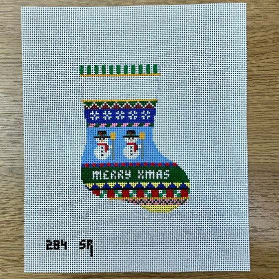 Bold Stripe Snowman, Mini Stocking