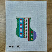  Santa, Vertical, Stripe, Mini Stocking