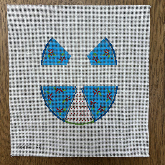 3D Angel, Turquoise and Red Flowers