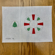  Christmas Trees, Circle Dangler Ornament - 18 mesh