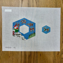  Rooftop Santa and Reindeer, Dangler Ornament - 18 mesh