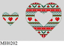  Heart Ribbons, Heart Dangler Ornament - 18 mesh