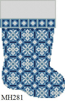  Snowflakes, Blue, Mini Boot - 18 mesh