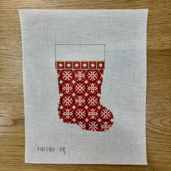 Snowflakes, Red, Mini Boot - 18 mesh