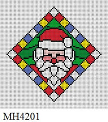  Stained Glass, Santa, Ornament