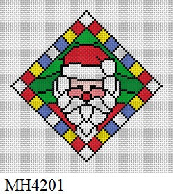 Stained Glass, Santa, Ornament