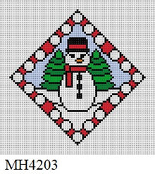  Stained Glass, Snowman, Ornament