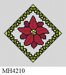  Stained Glass, Poinsettia, Ornament