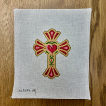  Scalloped Heart, Cross - 18 mesh