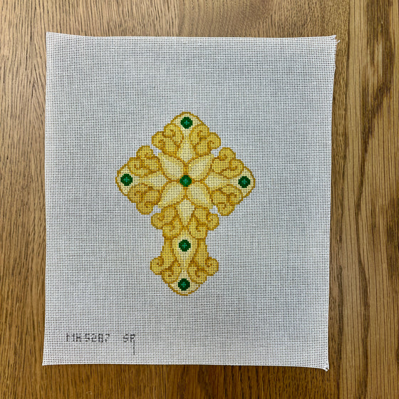 Emerald Star Flower, Cross - 18 mesh