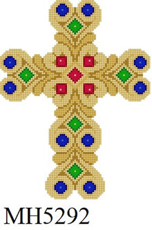  Jeweled Hearts, Cross - 18 mesh