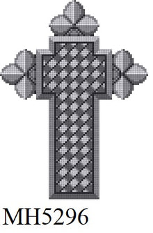  Fleur de Lis, Pewter, Cross - 18 mesh