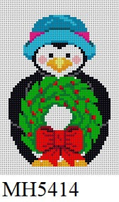  Penguin with Wreath - 18 mesh