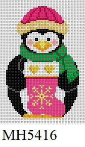  Penguin with Stocking - 18 mesh