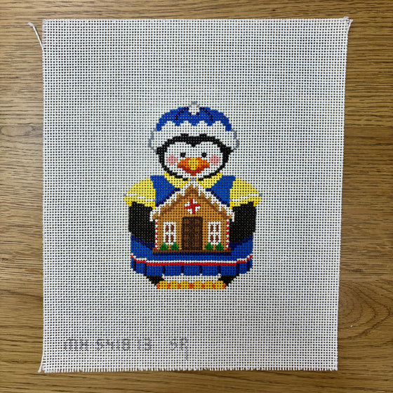 Penguin with Gingerbread House - 13 mesh
